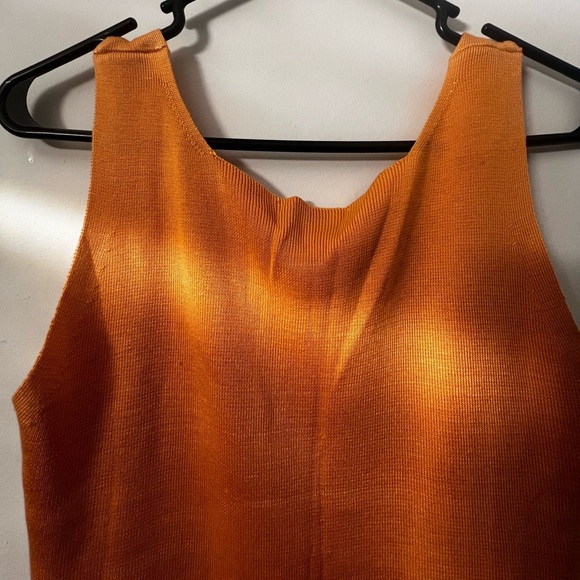 Figurina 100% Silk Orange Glam Summer Tank Top Size L - Picture 10 of 10
